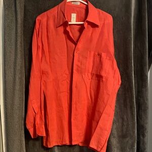Men's Coral Casual Button Down Shirt